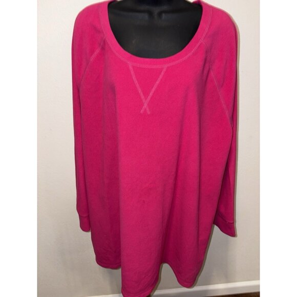 Danskin Now Pink Fleece Pullover Blouse 3X 22W/24W Top - Picture 1 of 9